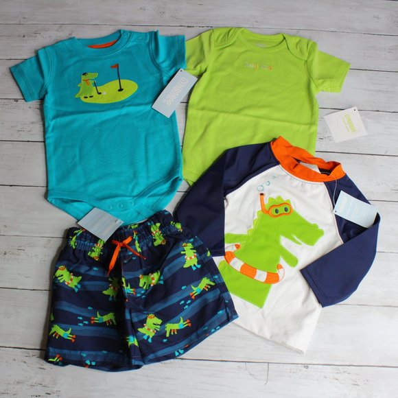 Gymboree Baby Boy Swimsuit Shorts Shirts Lot - Picture 1 of 5